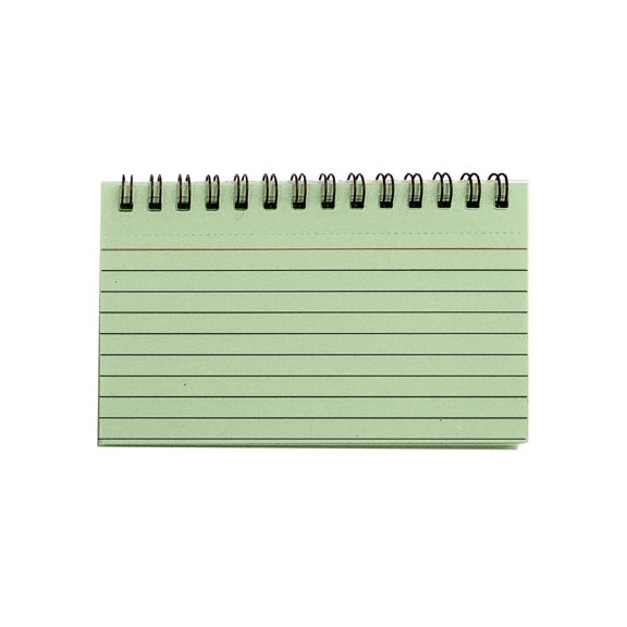 JWDX Hot Clearance! 50 Pieces Multicolor Index Cards 3x5 Inches Ruled Index Cards Sprial Note Taking Paper in Multiple Colors for Schǒ-ǒl Learning Memory Recipe Memo, Notebook*1 Grass Green