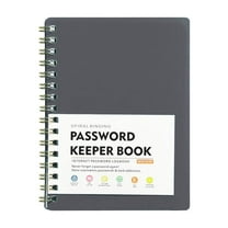 JWDX Hot Clearance! Password Book Password Book with Personal Alphabet Label Internet Address and Password Headquarters Password Log, A Spiral Code Book Grey