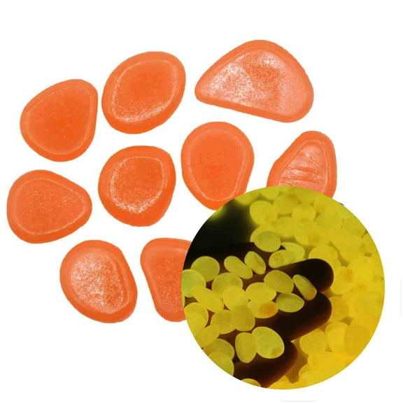 JWDX Luminous Stone, Fish Tank Decoration Clearance, Glow in The Dark Pebbles Luminous Stones Rocks for Garden Aquariums Decor 300Pcs F
