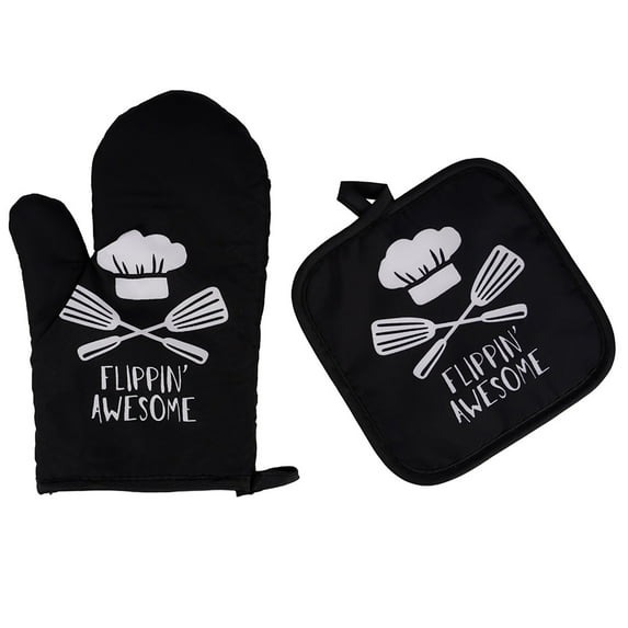 JWDX Oven Mitts Clearance! Oven Mitts and Pot Holders Sets, Heat Resistants Oven Mitts Soft Cotton Lining and Non-Slip Surface Safes for Baking, Cooking, Bbq, Include 1*Glove, 1*Insulation Pad