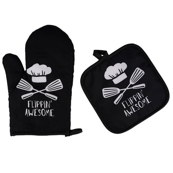 JWDX Oven Mitts Clearance! Oven Mitts and Pot Holders Sets, Heat Resistants Oven Mitts Soft Cotton Lining and Non-Slip Surface Safes for Baking, Cooking, Bbq, Include 1*Glove, 1*Insulation Pad