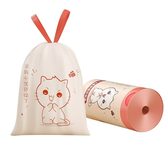 JWDX Rubbish Bags Clearance! Small Trash Bags Drawstring, Small Bathroom Garbage Bags, 60 Counts Trash Can Liners for Bathroom Kitchen, White Rabbit Print 2 Gallon Small Trash Can Liners