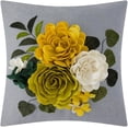 thumbnail image 1 of JWH 3D Colorful Flower Pillow Case Square Aesthetic Decorative Floral Throw Pillow Covers for Sofa Couch and Bed 18*18 inch Yellow, 1 of 8