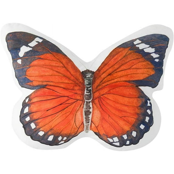 JWH 3D Decorative Aesthetic Super Soft Butterfly Pillow for Home Decor 13x17inch Light Orange