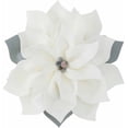 thumbnail image 1 of JWH 3D Decorative Round Handmade Flower Throw Pillows for Decoration 14inch White and Blue, 1 of 9