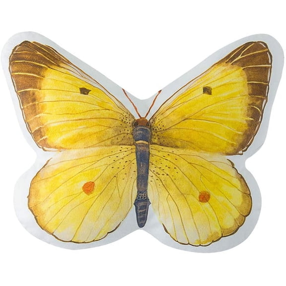 JWH 3D Decorative Soft Plush Butterfly Accent Pillows for Couch Sofa Chair Home Decor 13x17inch Light Yellow