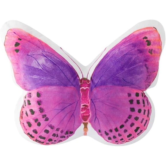 JWH 3D Decorative Soft Plush Butterfly Throw Pillows for Couch Sofa Chair Home Decor 13x17inch Berry Pink