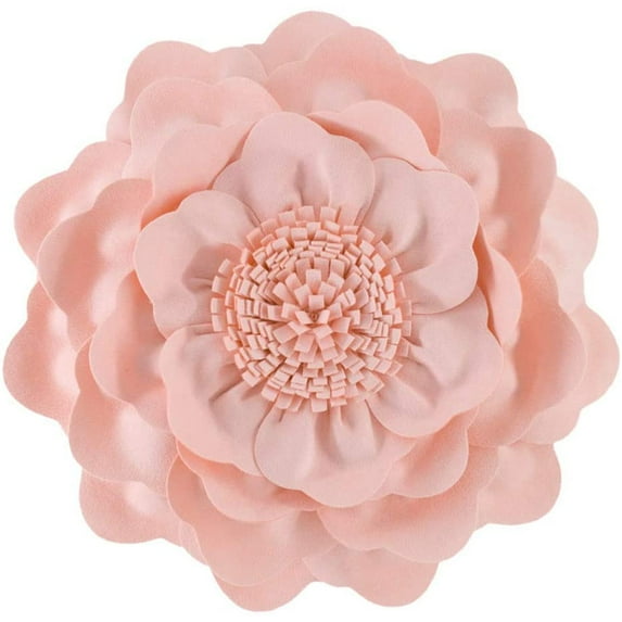 JWH 3D Flower Throw Pillows Round Handmade Pillow Accent Cute Cushion Living Room Pillow for a Bed Decor 14 Inch Pink