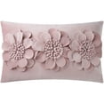 thumbnail image 1 of JWH 3D Handmade Decorative Aesthetic 3D Velvet Flower Accent Pillow Case Floral Cushion Cover for  Room Decor Girl Gift 12x20inch in Dusty Pink, 1 of 10