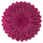 JWH 3D Handmade  Aesthetic Decorative Velvet Flower Pillows for Room Decoration 12inch Carmine