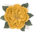 thumbnail image 1 of JWH 3D Handmade Decorative Floral Throw Pillow Covers for Gift and Decor 18x18inch in Yellow, 1 of 8