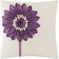 thumbnail image 1 of JWH 3D Handmade Decorative Purple Canvas Flower Accent Pillow Covers Square Shape 18x18inch, 1 of 8