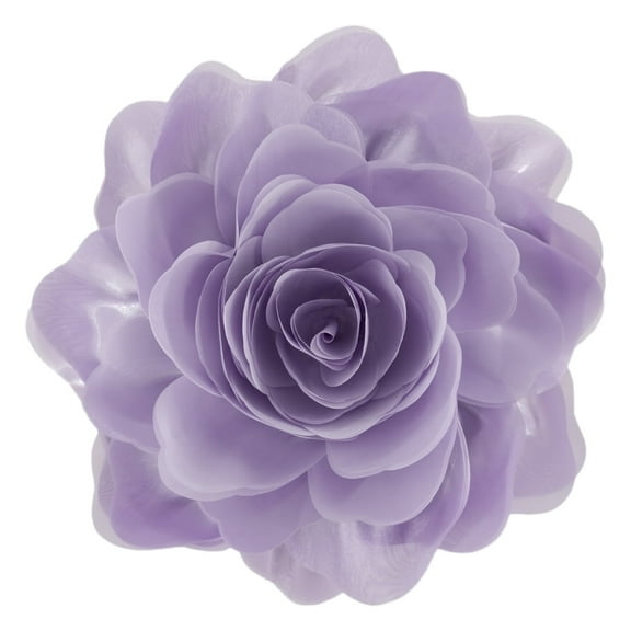 JWH 3D Handmade Decorative Round Soft Lilac Gauze Rose Flower Accent Pillows for Sofa Bedding 12inch Light Purple