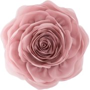 JWH 3D Handmade Decorative Soft Round Accent Flower Pillows Cushions for Sofa Bedding 12 inch Rose Gold
