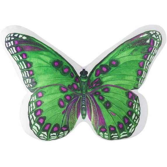 JWH 3D Handmade Decorative Stuffed Butterfly Throw Pillows for Bed Sofa 13x17inch Deep Green