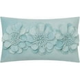 thumbnail image 1 of JWH 3D Handmade Decorative Velvet Floral Accent Pillow Case for Room Decor Gift 12x20inch in Light Blue, 1 of 6