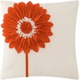 thumbnail image 1 of JWH 3D Handmade Decorative Cotton and Velvet Flower Throw Pillow Covers in Square 18x18inch Orangered for Sofa Room Bedding Decoration, 1 of 7