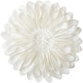 thumbnail image 1 of JWH 3D Handmade Round Decorative Soft Suede Flower Throw Pillows for Bedroom Couch Bed Decor 14inch White, 1 of 9