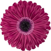 JWH 3D Handmade Round Decorative Soft Velvet Sunflower Throw Pillows for Bedroom Couch Bed Decor 12inch Hot Pink