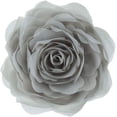 thumbnail image 1 of JWH 3D Handmade Soft Round Decorative Gauze Rose Flower Accent Throw Pillows Cushion Cover with Insert 12 inch Light Grey, 1 of 8