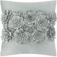 thumbnail image 1 of JWH 3D Handmade Square 18x18inch Modern Decorative Soft Velvet Flower Pillow Covers Gray Floral, 1 of 7