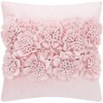 thumbnail image 1 of JWH 3D Handmade Square Decorative Soft Smooth Velvet Accent Pillow Case 18x18inch Light Pink, 1 of 7