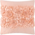 thumbnail image 1 of JWH Handmade 3D Aesthetic Decorative Peach Fuzz Floral Accent Pillow Cases 18x18inch, 1 of 7