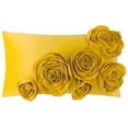 thumbnail image 1 of JWH 3D Handmade Valentine Decorative Velvet Rose Pillow Case 12x20inch Yellow, 1 of 8