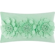 JWH 3D Hanmade Flower Accent Pillow Case Handmade Aesthetic 3D Floral Cushion Cover Decorative Rectangle Velvet Pillowcases for Home Bed Living Room Decor Girl 