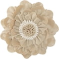 thumbnail image 1 of JWH 3D Round Handmade Decorative Peony Flower Throw Pillows 14inch Camel, 1 of 7