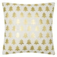 thumbnail image 1 of JWH Christmas Tree Pillow Covers Gold Foil Print Throw Pillow Case Room Square Shape Decorative Rustic Accent Pillow Cover 16x16 inch, 1 of 9