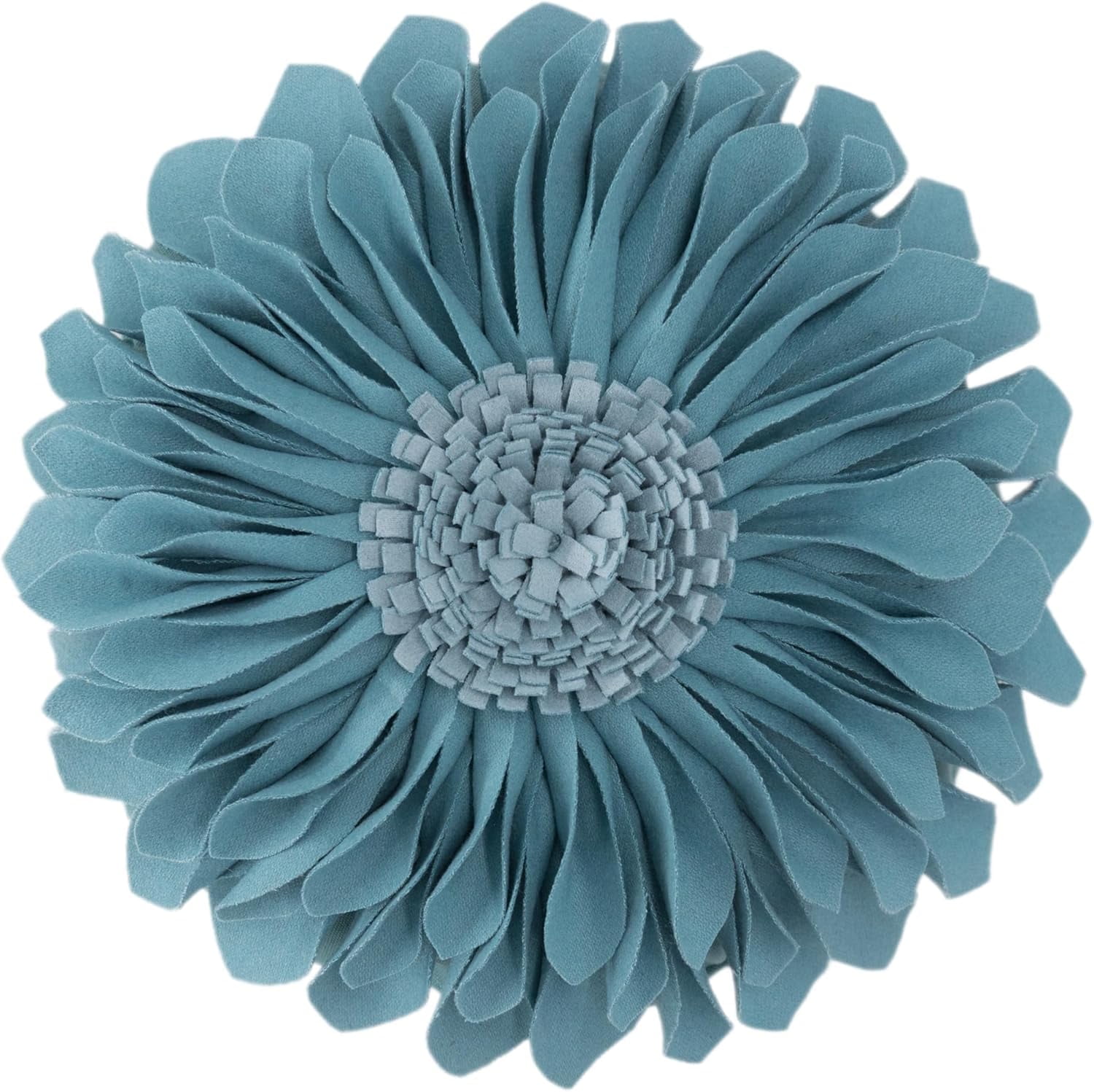 JWH Decorative 3D Bohemian Round Sunflower Accent Throw Pillows  for Living Sofa Room Couch 12 inch Blue
