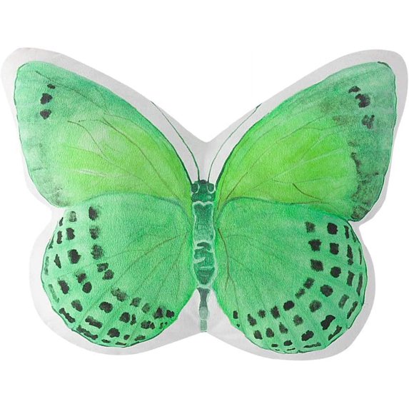 JWH Decorative Aesthetic 3D Soft Plush Butterfly Decorative Pillows for Home Decor 13x17inch Bright Green
