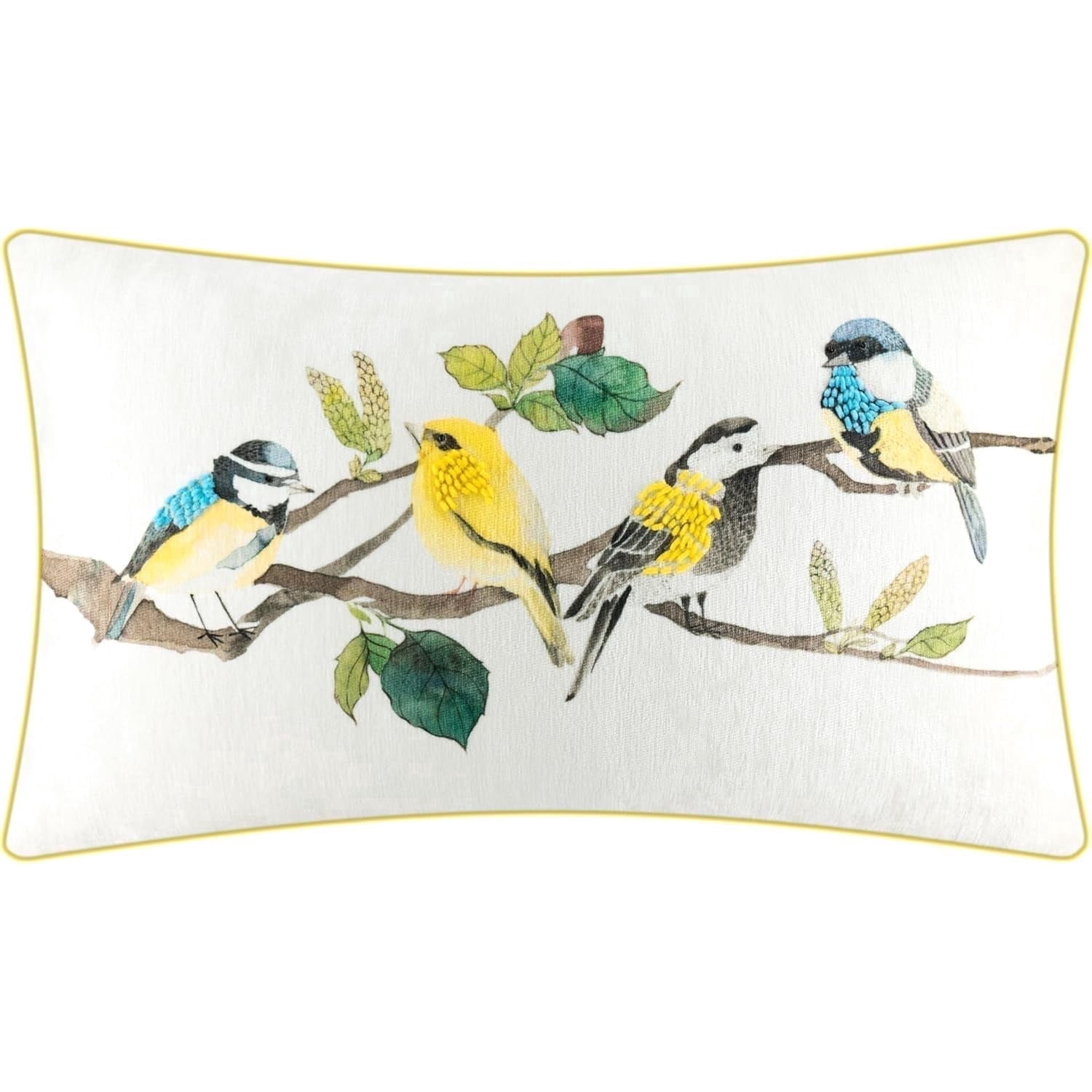 JWH Decorative Colorful Print Bird Pillow Covers for Home Sofa Car Bed Couch Decoration 14 x 24inch