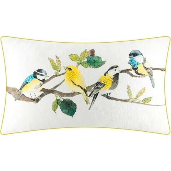 JWH Decorative Colorful Printed Bird Throw Pillow Covers  for Home Sofa Car Bed Couch Decor 14 x 24inch