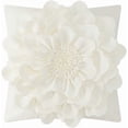 thumbnail image 1 of JWH Handmade 3D Flower Throw Pillow Cover Aesthetic Decorative Floral Accent Pillow Case for Couch Bed Living Room Decor 18x18inch Cream, 1 of 9