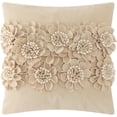 thumbnail image 1 of JWH Handmade 3D Flower Throw Pillow Covers Aesthetic Decorative Floral Accent Pillow Cases 18"x18"Camel for Sofa Couch Bedroom Decor, 1 of 8