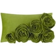 thumbnail image 1 of JWH 3D Rectangle Grass Green Velvet Flower Throw Pillow Covers  for Bed Sofa Chair Decor 12x20inch, 1 of 8