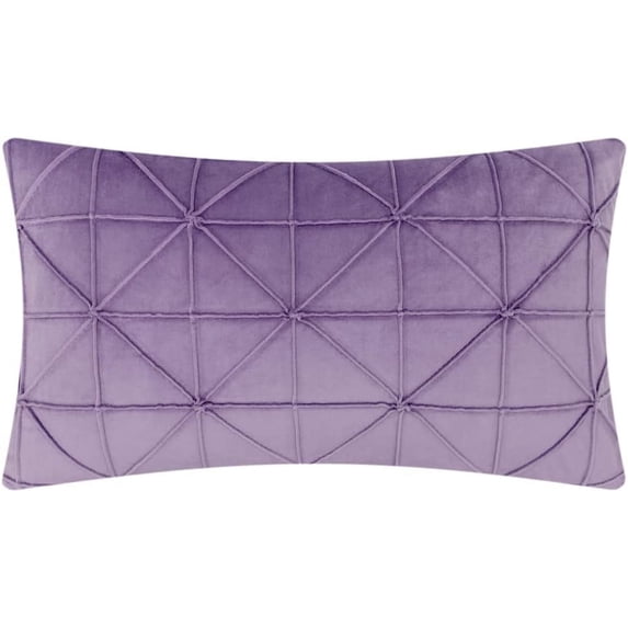 JWH Handmade Best Decorative Soft and Smooth Velvet Lumbar Pillow Case Covers for Simple Decor 14x24inch Lilac