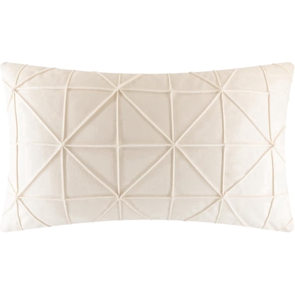 JWH Handmade Decorative Soft Velvet Support Pillow Covers for Room Floor Chair Sofa Couch Decor 14 x 24 Inch Beige