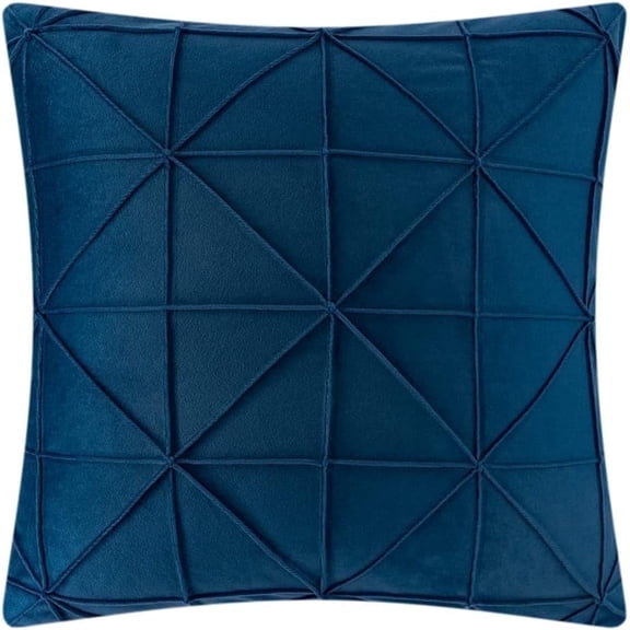 JWH Handmade Decorative Soft and Smooth Velvet Lumbar Pillow Case Covers for Simple Decor 18x18inch Navy