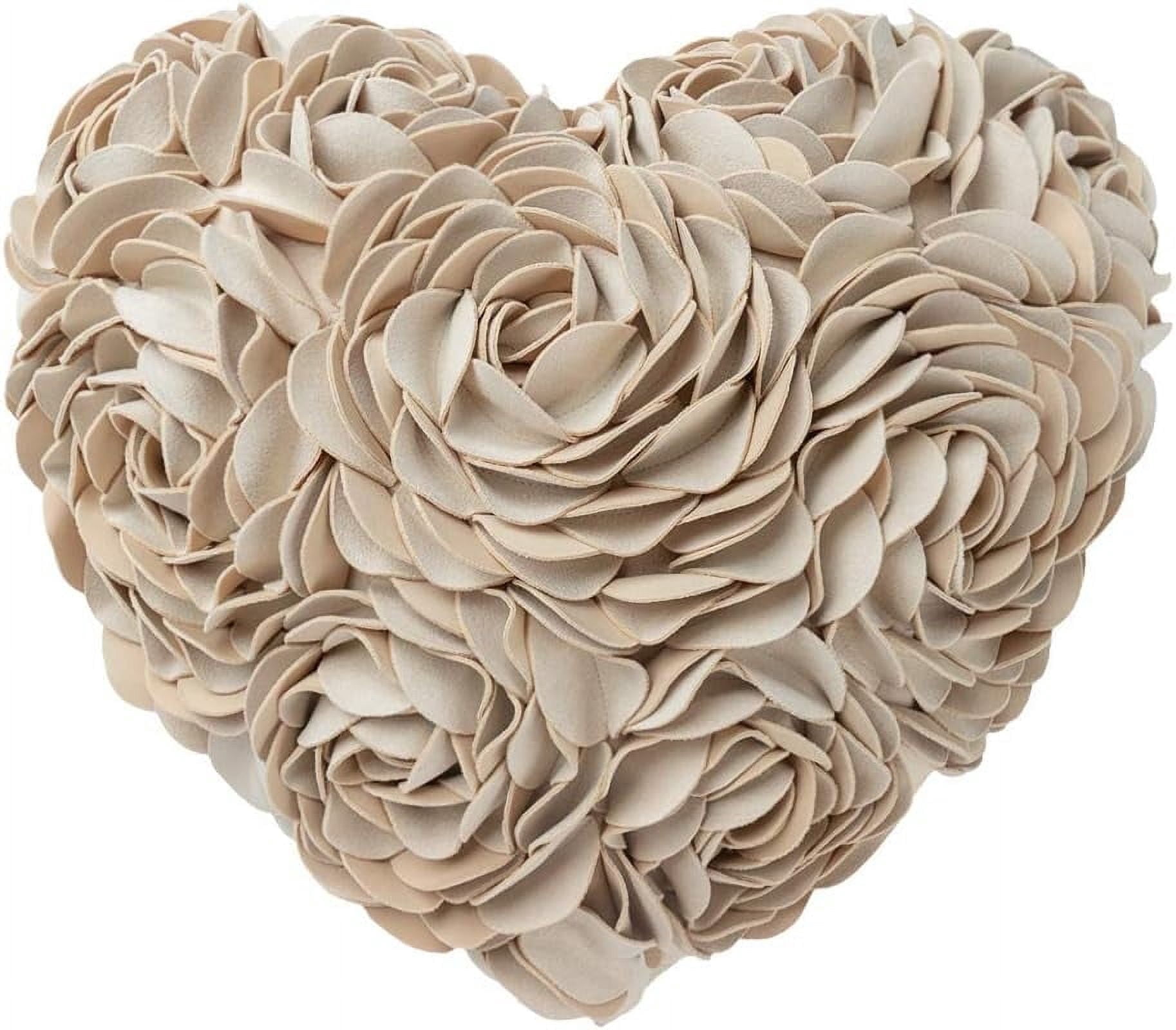 JWH Heart Throw Pillow Covers  Valentine's Day Gift for Girls Couch Bed Bedroom Chair 14x16inch Beige