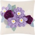 thumbnail image 1 of JWH Lilac 3D Handmade Decorative Spring Flower Throw Pillow Cover for Stylish Decoration 18x18inch, 1 of 8