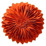 JWH Round Handmade  Decorative Sunflower Accent Throw Pillow Cushion with Insert Living Sofa Room Couch 12'' Orange