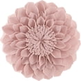 thumbnail image 1 of JWH Small Round Throw Pillows Round 3D Velvet Flower Cushions 12inch Rose Gold for Room Decoration, 1 of 8