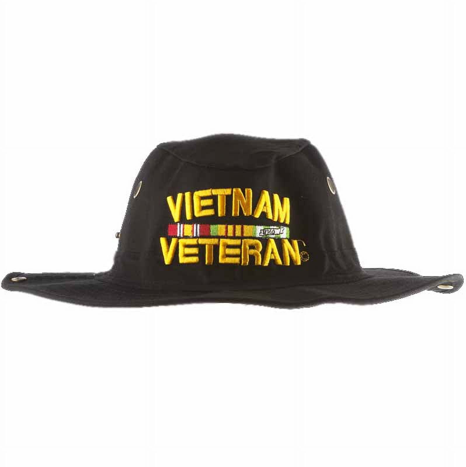 JWM Mens Embroidered Cotton Military Hunter Hats (Vietnam Veteran / Black,  Large / X-Large) 