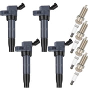 JWMOTOR 4pcs Ignition Coil Packs with 4pcs iridium Spark Plugs Compatible with 2010 2013-2015 for Hyundai for Tucson 2.4L L4 2011-2012 for Kia for Forte Koup 2.0L L4/2.4L L4 OEM Replacement UF-611