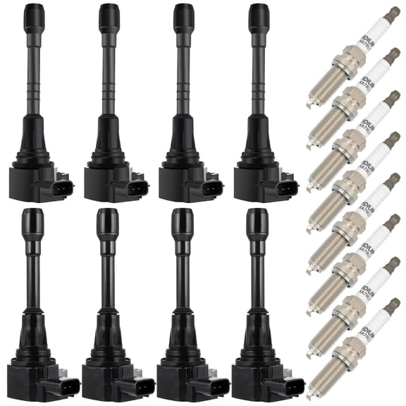 JWMOTOR 8pcs Ignition Coil Packs with 8pcs iridium Spark Plugs Compatible with 2014-2019 for INFINITI for QX80 5.6L V8 2011-2013 for INFINITI for QX56 5.6L V8 OEM Replacement UF650