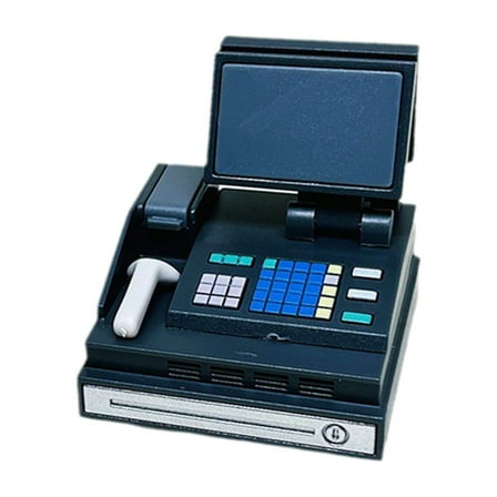 JWQFBC 1/12 Scale Miniature Cash Register Miniature Dollhouse Furniture Pretend Playset Dark Blue
