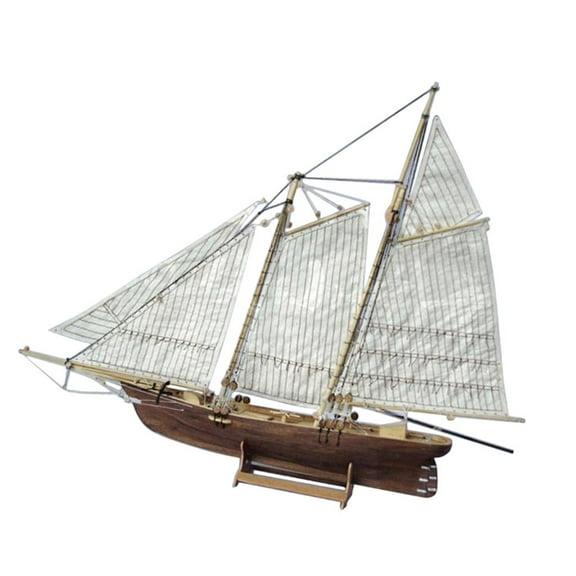 JWQFBC 1:120 DIY Boat Wooden Sailboat Toys Sailing Puzzle Decorative for Boys Girls